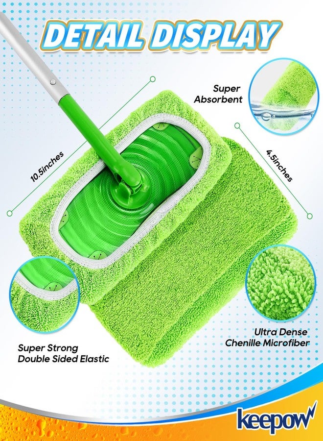 كيباو مجموعة KEEPOW المكونة من 6 قطع من وسادات الممسحة المصنوعة من الألياف الدقيقة القابلة لإعادة الاستخدام، متوافقة مع ممسحة Sweeper، وسادات بديلة للمسح الرطب، وقطع قماش قابلة للغسل للتنظيف الجاف للأسطح والأرضيات الخشبية. - Image 3